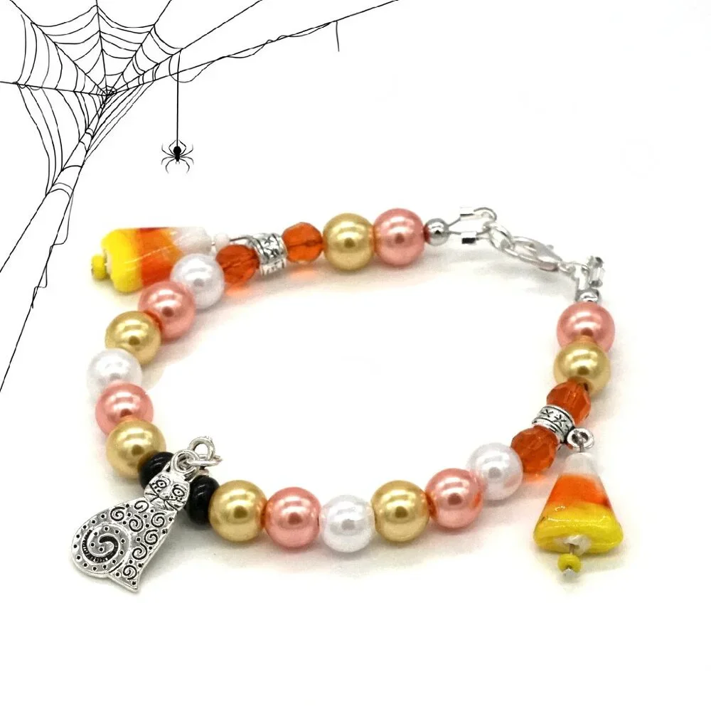 Halloween Bracelet with Cat Charm. - Picture 1 of 1